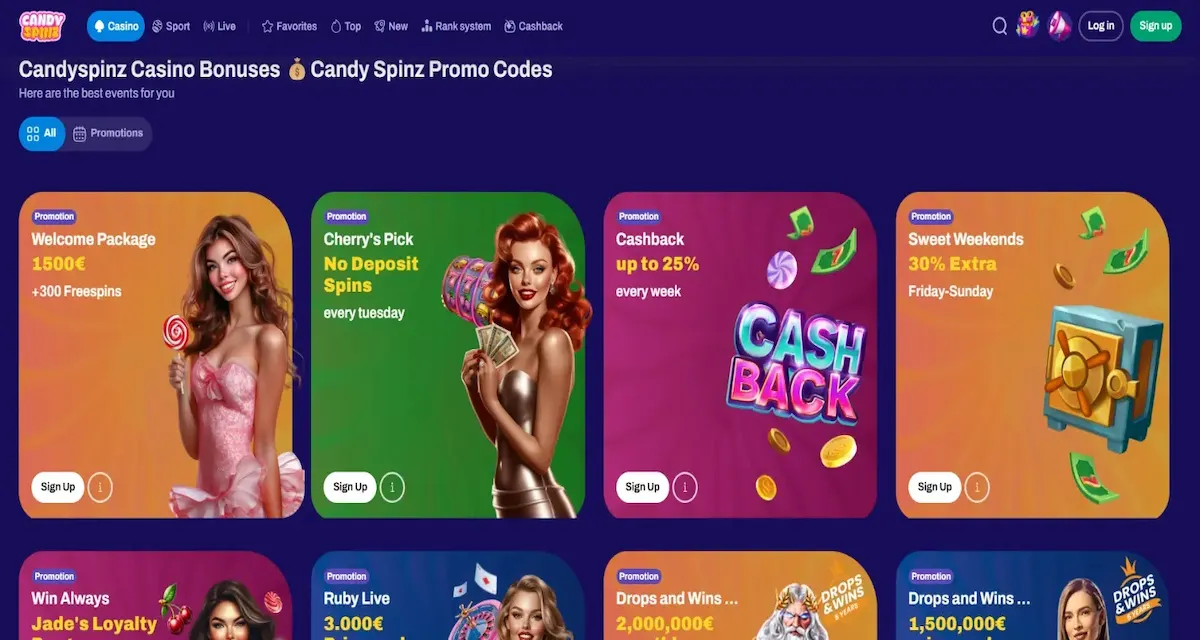 Candy – Bunte Slots und großzügige Willkommensboni